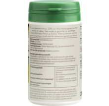 Etiket van Pokon stekpoeder met informatie over werkzame stoffen, dosering en gebruiksinstructies voor het bewortelen van stekken.