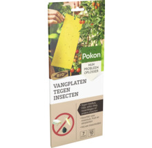 Pokon vangplaten tegen insecten, 7 stuks voor 10 vierkante meter, voor moestuin en sierplanten, insecticidevrij, biologisch.