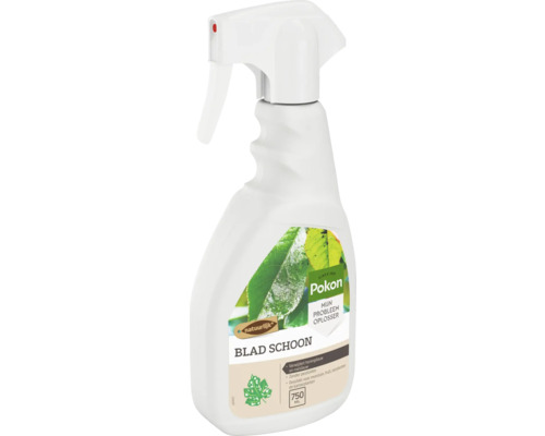 Pokon Blad Schoon bladreiniger spray in een 750 milliliter spuitflacon voor het reinigen van bladeren en het verwijderen van honingdauw.