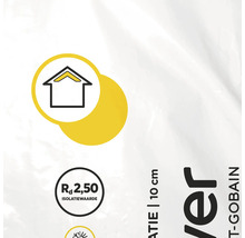 Symbool voor dakisolatie, isolatiewaarde Rd 2,50 en materiaaldikte van 10 centimeter.