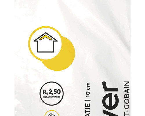 Symbool voor dakisolatie, isolatiewaarde Rd 2,50 en materiaaldikte van 10 centimeter.