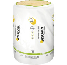 ISOVER glaswol voor zolderisolatie, 10 centimeter dik, met dampremmende laag, Rd-waarde 2,50 en Saint-Gobain Logo.