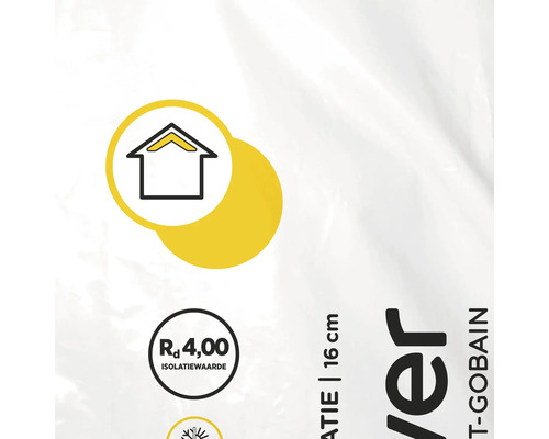 Symbool voor dakisolatie met een isolatiewaarde Rd van 4,00.
