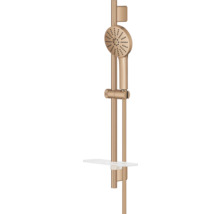 Grohe doucheset met ronde handdouche, douchestang en planchet in de kleur Brushed Warm Sunset.
