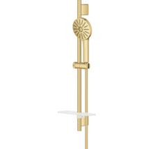 Grohe doucheset met handdouche, glijstang en planchet in goud.
