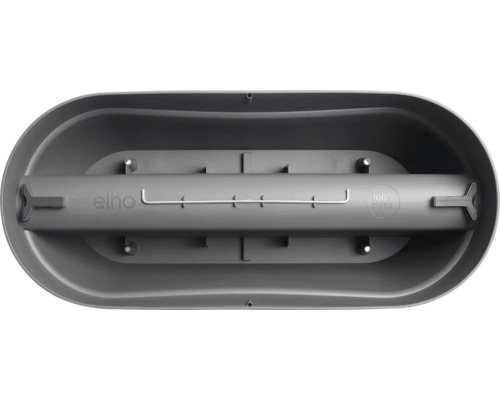 elho balkonbak van gerecycled kunststof met elho logo en aanduiding voor 100 procent gerecycled materiaal.