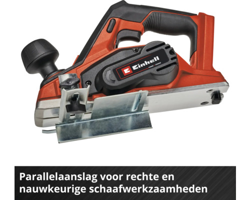 Einhell accu-schaafmachine met parallelaanslag voor recht en nauwkeurig schaafwerk.