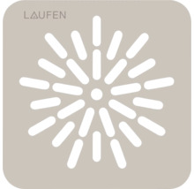 Laufen-logo en symbool voor massagefunctie.