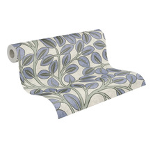 Rol vliesbehang met bladmotief en takken voor de decoratieve afwerking van binnenmuren.