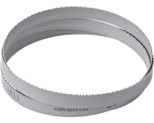 Lintzaagblad van metaal met scherpe tanden, opgerold in een cirkel.