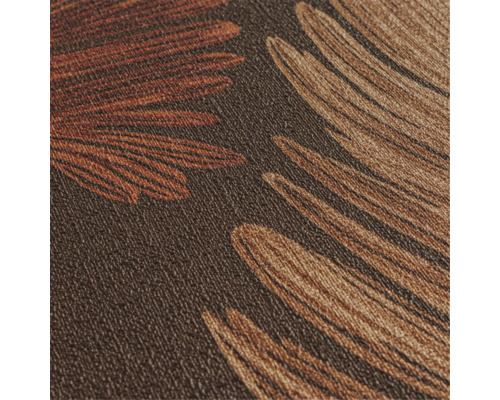 Detailopname van gestructureerd vliesbehang met een gestileerd bloemenpatroon.