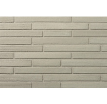 Wandbekleding in horizontale steenstripoptiek met een gestructureerd oppervlak.