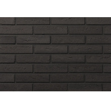 Donkere steenstrips in baksteenlook met een gestructureerd oppervlak.