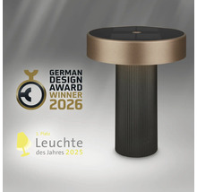 Moderne tafellamp met geribbelde voet, onderscheiding German Design Award Winner 2026 en eerste plaats Lamp van het jaar 2025.
