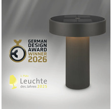 Moderne tafelzuil op zonne-energie met de prijzen German Design Award Winner 2026 en Lamp van het jaar 2025.