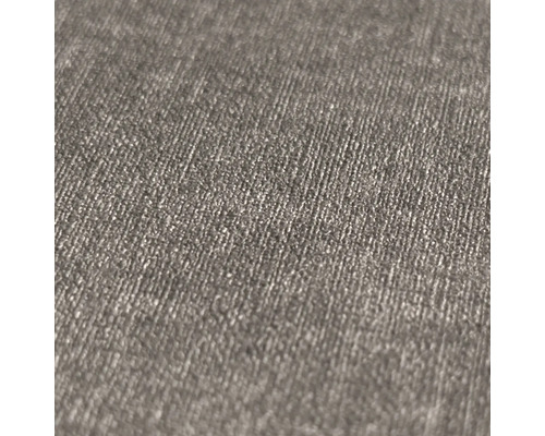 Detailopname van gestructureerd behang in grijs met verticale lijnen en een fijne weefseloptiek.