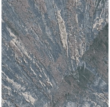 Getextureerd vliesbehang met een metallic steenlook in grijs en blauw