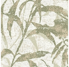 Vliesbehang met bladmotief en gestructureerd oppervlak