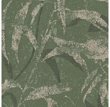 Groen vliesbehang met bladmotief en gestructureerd oppervlak