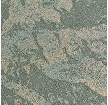 Close-up van gestructureerd vliesbehang met steenpatroon en metallic effecten.