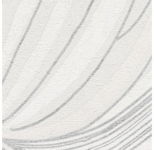 Vliesbehang met gestructureerd oppervlak en abstracte gebogen lijnen.