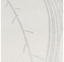 Detailopname van gestructureerd behang met een glanzend bladmotief.