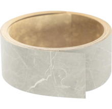 Melamine kantenband met marmerlook, lichtgrijs, voor meubelranden.