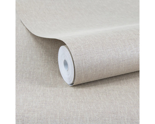 Behangrol met geweven structuur en fijne linnenlook.