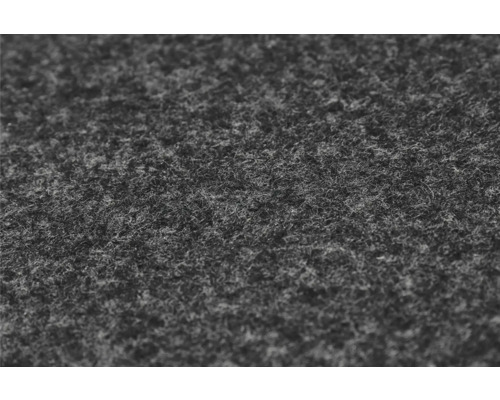 Detailopname van grijs naaldvilt van kunstvezel voor vloerbedekking of knutselprojecten.