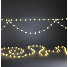 LED-lichtsnoer met warmwitte, bolvormige lampjes voor decoratieve doeleinden.