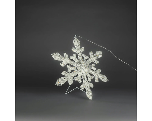 LED sneeuwvlok voor kerstdecoratie met warm witte lampjes.