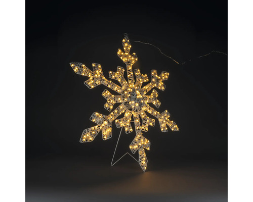 Verlichte LED-sneeuwvlok van gevlochten draad voor kerstdecoratie.