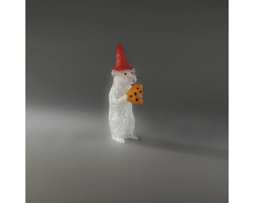 LED-acrylfiguur muis met rode muts en kaas