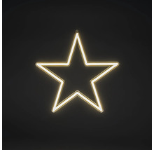 Lichtgevende LED-ster in neonlook met warmwit licht voor wandmontage of om op te hangen.