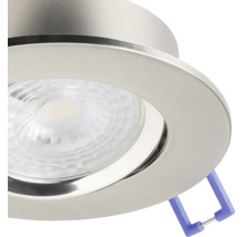 LED inbouwspot rond van metaal met geborsteld oppervlak en gestructureerd beschermglas.