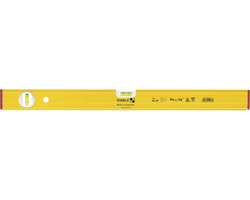 Stabila waterpas Type 80 AS, lengte 60 centimeter, met een horizontale en een verticale libel.