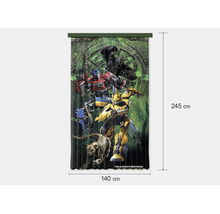 Paneelgordijn met Transformers-motief, 140 bij 245 centimeter, met Optimus Prime en Bumblebee.