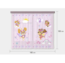 Kindergordijn PAW Patrol Skye met sterren en regenboog, breedte 180 centimeter, hoogte 160 centimeter.