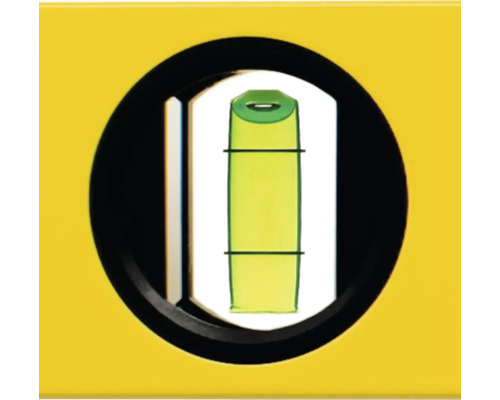 Detailweergave van de verticale libel van een waterpas.