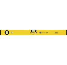 Gele Stabila waterpas type 70 met een lengte van 60 centimeter en libellen voor horizontale en verticale meting.