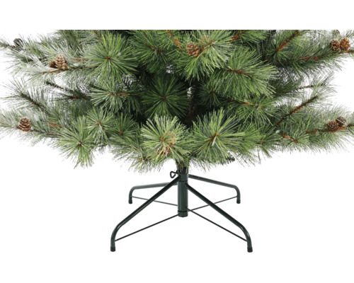 Kunstkerstboom den met dennenappels en metalen standaard