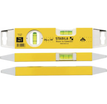 Stabila waterpas Type 70 T, 25 centimeter, met een horizontale en een verticale libel.