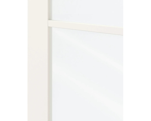 Detailopname van een witte binnendeur met glas en roeden.