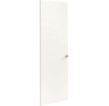 Moderne witte binnendeur met een zilverkleurige klink.