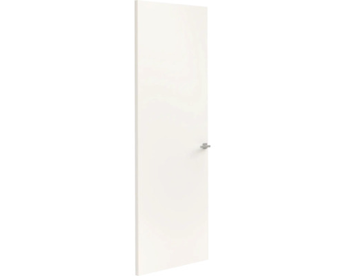 Moderne witte binnendeur met een zilverkleurige klink.