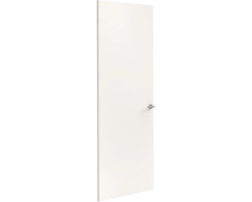 Witte binnendeur met een minimalistische zilverkleurige klink.