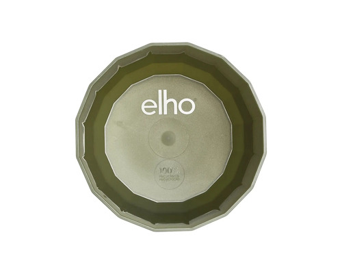 elho Logo, ronde schotel voor bloempotten van 100 procent gerecycled en recyclebaar kunststof, bovenaanzicht