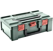 Metabo gereedschapskoffer metaBOX van robuust kunststof met handgreep en stevige sluitingen.
