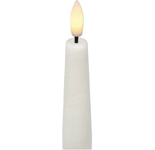 Witte LED-dinerkaars van echte was met flakkerend vlamvormig LED-licht.