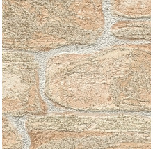 Behang met steenlook en een gestructureerd, korrelig oppervlak.
